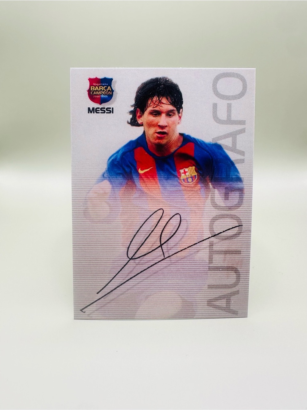 Lionel Messi Signed Rookie 2004 Panini Barca Campeon Autografo #89 Novelty Card